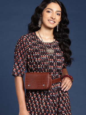 Taavi Women A-line Brown Midi/Calf Length Dress