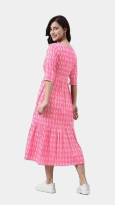 AJ FASHION HUB Women Maxi Pink Dress