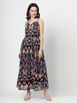 PLUSS Women Maxi Multicolor Dress