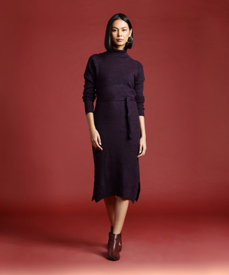 all about you Women Sheath Purple Midi/Calf Length Dress