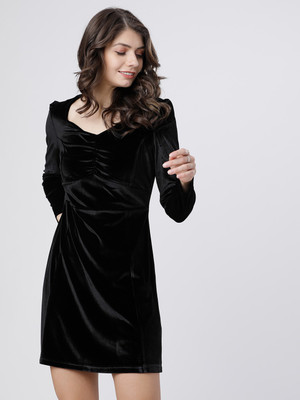 Tokyo Talkies Women A-line Black Midi/Calf Length Dress