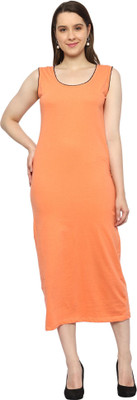 ROARERSS Women Maxi Orange Midi/Calf Length Dress