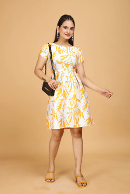 Rinra Women A-line Yellow Mini/Short Dress