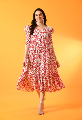 Annsh Apparel Flared/A-line Gown(Pink)
