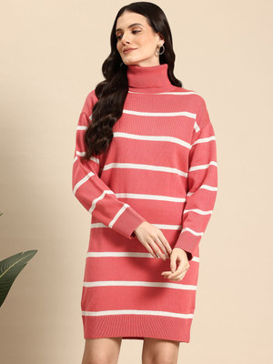 Mast & Harbour Women Gathered Orange Above Knee/Mid Thigh Length Dress