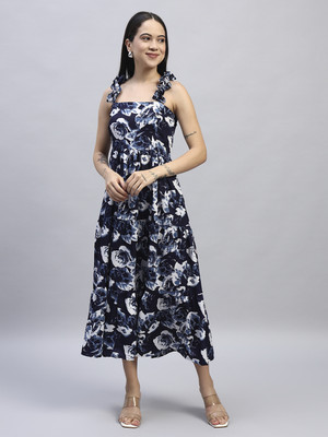 ROSEMELON Women A-line Blue Maxi/Full Length Dress