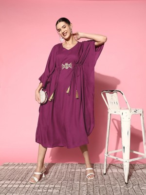 Sangria Women Kaftan Purple Dress