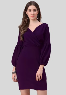 HEMANG FASHION Women Bodycon Purple Dress