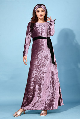 junglybilli Women A-line Pink Maxi/Full Length Dress