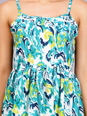 Jyoti Women Fit and Flare Light Blue Midi/Calf Length Dress