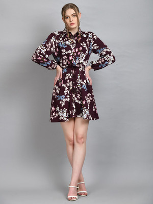 OTTAVIA Women Shirt Maroon Mini/Short Dress