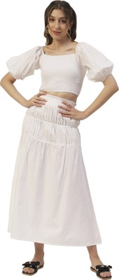 moomaya Women Two Piece Dress White Dress