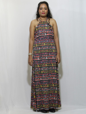 Finian Women Fit and Flare Multicolor Maxi/Full Length Dress