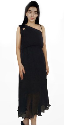 FASHION BIRDIES Women Maxi Black Dress