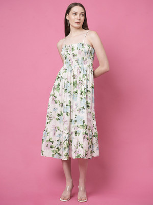 PRETTY LOVING THING Women Fit and Flare Multicolor Knee Length Dress