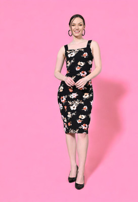Lyublyu Women Bodycon Multicolor Knee Length Dress