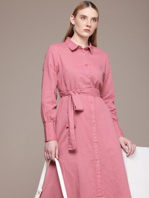 French Connection Women Shirt Pink Dress