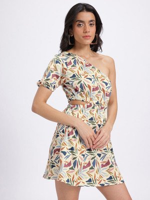 Glitchez Women A-line Multicolor Mini/Short Dress