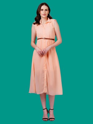 JC4U Women A-line Pink Dress