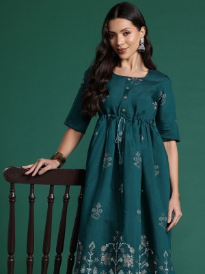 Sangria Women Fit and Flare Green Dress