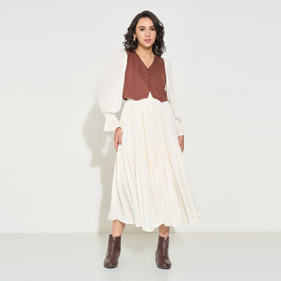 Honey By Pantaloons Women A-line White Maxi/Full Length Dress