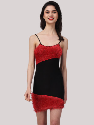 EastBay Women Bodycon Red, Black Mini/Short Dress
