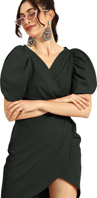 Fedilla Women Bodycon Black Knee Length Dress