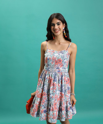Tokyo Talkies Women Tiered Multicolor Above Knee/Mid Thigh Length Dress