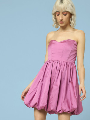ONLY Women A-line Purple Above Knee/Mid Thigh Length Dress
