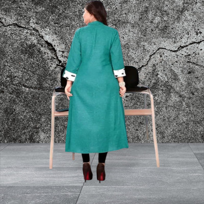 Suhani Fashionmk Women Embroidered Straight Kurta(Green)