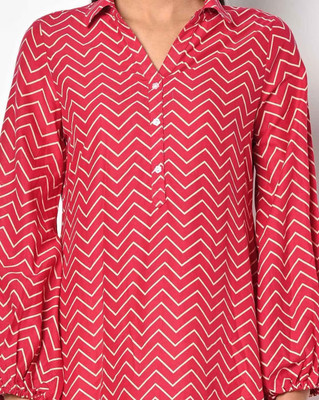 Sakura Women Fit and Flare Pink Above Knee/Mid Thigh Length Dress