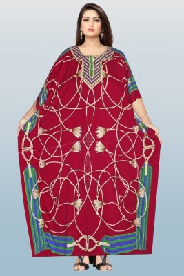 CHALN Women Kaftan Red Dress