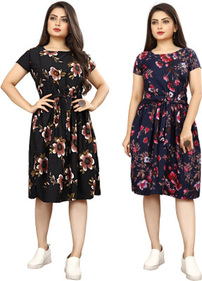 HouseOfCommon Women A-line Pink Knee Length Dress