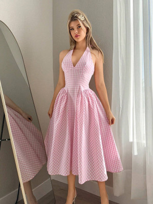 QUINTESSENTIALS Women A-line Pink Midi/Calf Length Dress