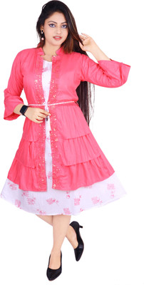 S LEMON DROPS Women A-line Pink Below Knee Dress