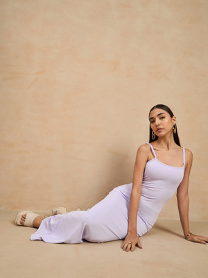 COLOR CAPITAL Women Bodycon Purple Maxi/Full Length Dress