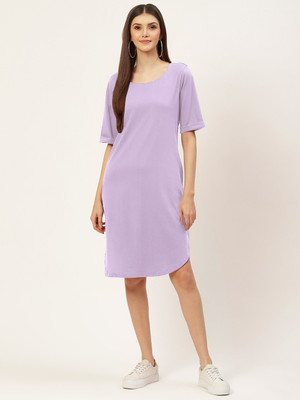 BRINNS Women A-line Purple Knee Length Dress