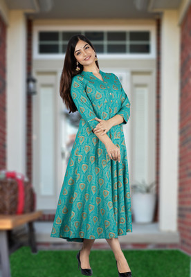 TiRoPatifab Women A-line Multicolor Midi/Calf Length Dress