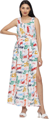 ROARERS Women Maxi White Full Length Dress