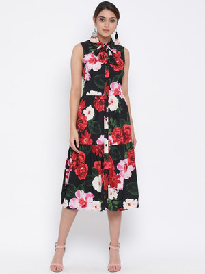 OXOLLOXO Women A-line Multicolor Midi/Calf Length Dress