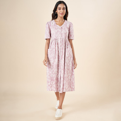 Akkriti by Pantaloons Women A-line Purple Midi/Calf Length Dress