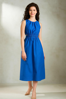 Lounge Dreams Women A-line Blue Midi/Calf Length Dress