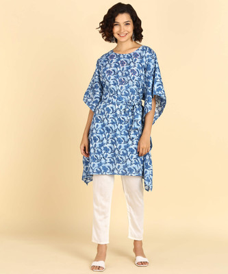 METRONAUT Women Kaftan Blue Midi/Calf Length Dress