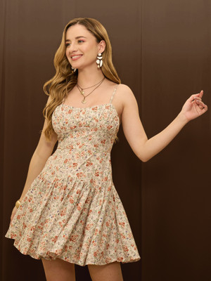 Berrylush Women Fit and Flare White Mini/Short Dress
