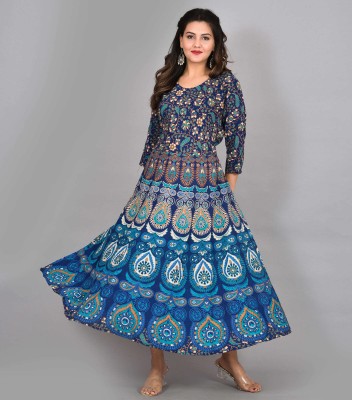 Jaipur Skirt Women Gown Multicolor Dress