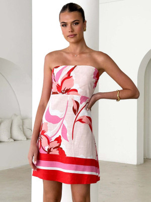 OUTZIDR Women Bodycon Red Above Knee/Mid Thigh Length Dress