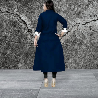 Suhani Creationnm Women Printed Straight Kurta(Blue, Pink)