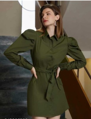 Dossier's Women High Low Green Dress