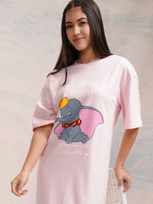 Tokyo Talkies Women T Shirt Pink Above Knee/Mid Thigh Length Dress