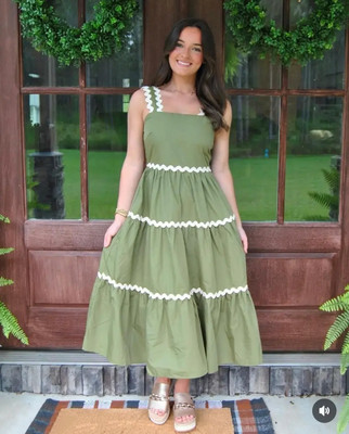 amar fashion Women Bodycon Green Knee Length Dress